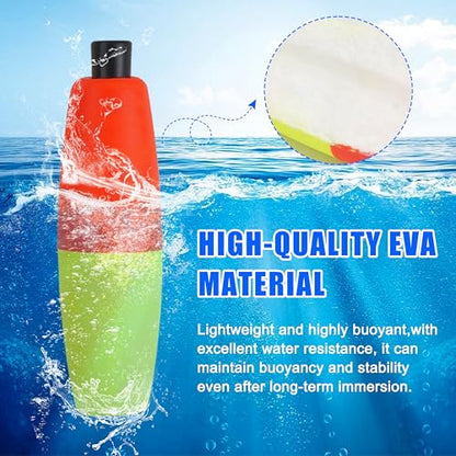 SILANON Peg Floats Fishing Bobbers,Foam Cigar Fishing Floats Bobbers Catfish Floats Slip Fishing Cork Bobbers with Pipe Plug for Catfish Santee Rig Freshwater Saltwater Fishing - size: 2 inch, style: Red-Yellow-30pcs