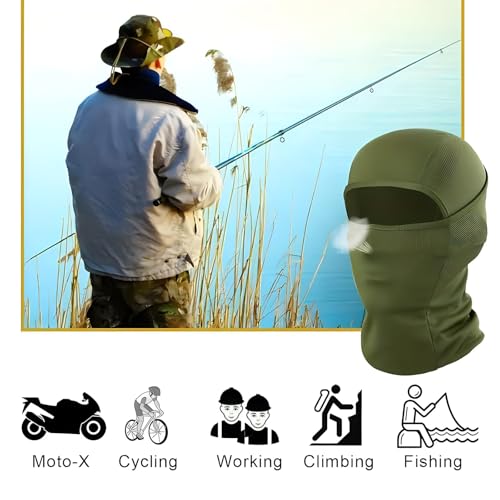 6 Packs Ski Mask Sun UV Protection Hood Breathable, Balaclava Face Mask for Men Women - Motorcycle Fish - color: 6pcs Black M
