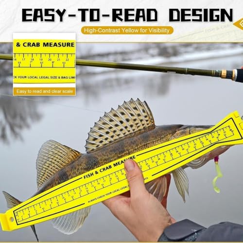 Fish Measuring Board, Foldable Fish Crab Measuring Ruler 32 Inch 80CM, Dual Sided Scale Metric Imperials, Portable Fishing Tool for Kayaks Tackle Box