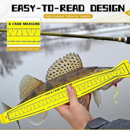 Fish Measuring Board, Foldable Fish Crab Measuring Ruler 32 Inch 80CM, Dual Sided Scale Metric Imperials, Portable Fishing Tool for Kayaks Tackle Box