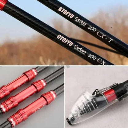 Telescopic Fishing Rod, Carbon Fiber Travel Surf Rod, Spinning Power Lure 2-9Oz, 20-50LB，Medium-Heavy Throwing Surfcasting Baitcasting Pole, Distance Throwing Fishing Rod - size: 3.0M/10Ft