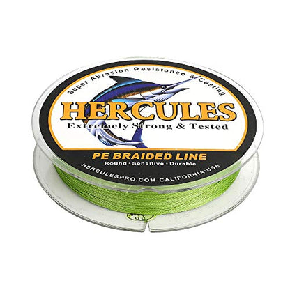 HERCULES Cost-Effective Super Strong 4 Strands Braided Fishing Line 6LB to 100LB Test for Salt-Water, 109/328 / 547/1094 Yards (100M / 300M / 500M / 1000M), Diam# 0.08MM - 0.55MM, Hi-Grade - color: Army Green, size: 8LB(3.6KG)-0.10MM-1094YDS(1000M)