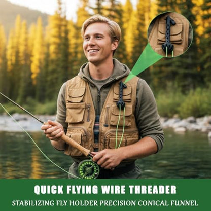 Magnetic Fly Fishing Threader – Easy Tippet Threader Tool for Small Flies, Fly Tying & Rigging Accessory for Anglers, Quick & Precise Line Threading Tool