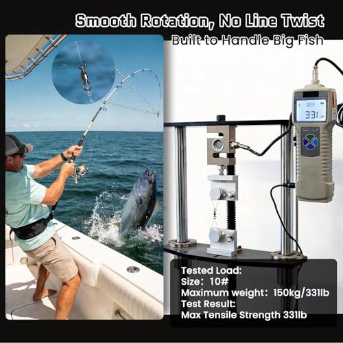 FishTrip 30/50 Pack Ball Bearing Fishing Swivels for Saltwater Freshwater | High Strength, Stainless Steel Swivels Fishing Tackle Solid Welded Rings Barrel Swivels Fishing Connectors Size 0#-10# - size: 5#_143LB_30PCS