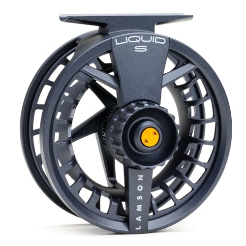 LAMSON | Liquid S-Series Fly Fishing Reel 3 Pack | All-Water | 1 Reel & 2 Bonus Spools + Carrying Case | Large Arbor, Powerful Sealed Drag, Pressure Cast Aluminum - color: DAYBREAK, size: -5+