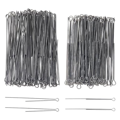 SUPERFINDINGS About 200Pcs 2 Styles Fishing Spinner Shaft 70x0.7~0.8mm Wire Spinner Bait 304 Stainless Steel Fishing Looped Spinner Parts Component Looped Wire Shafts for Fishing Lure Making Supplie