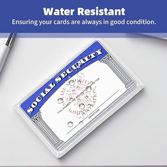 10-Pack Waterproof PVC Card Holders, Suitable for Protecting ID Cards, Social Security Cards, and Travel Documents