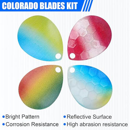 Walleye Rig Making Kit DIY Fishing Lure Spinner Making Kit Supplies Parts Crawler Harness Live Bait Rigs Colorado Blades Pompano Floats Clevis Beads Tackle Fishing - color: 100pcs Blade Spoon