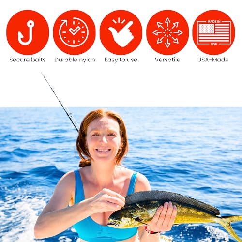 Granny's Panties Nylon Bait Holder for Fishing - Secures Bait on Hook, Prevents Loss to Small Fish & When Casting - For All Bodies of Water - Made in USA - 2-Pack