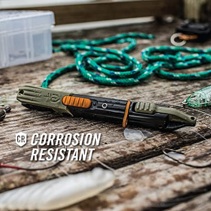 Gerber Gear LineDriver - Fishing Line Multitool with Spinning Line Vise, Tether Ring, Eyelet Clearing Spike, Hook Threader, Scissors & Split Shot Crimper - Premium Fishing Gear