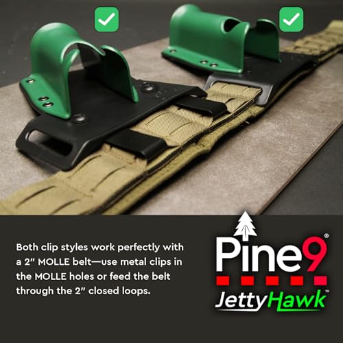 JettyHawk Fishing Rod Hip Holster, Hands-Free Quick-Draw Holder, Fits 1.5-2" Pole, for Spinning, Baitcaster, Centerpin & Surf Rods, Wading & MOLLE Belts - color: Infantry