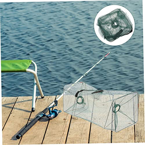 Portable Foldable Nylon Fishing Net Lightweight Shrimp Catching Cage Quick Drying Fish Keeping Net for Outdoor Use Collapsible Fishing Accessories