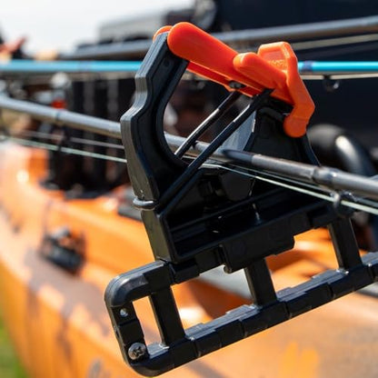 YakAttack SideStage Pro Rod Rack - Set of 2 with Style Options | Horizontal Fishing Rod Holder & Stager | Includes ClickTrac Rails & FlipGrips | Made in USA - style: Boat Track Systems