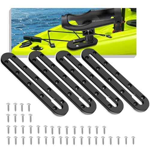 Kayak Track, Kayak Low Profile Track,Kayak Rail, Kayak Accessories Mount Track, Kayak Paddle Holder Kayak Gear Track for Fishing Rod Holde,Fish Finder, Kayak Rod Holder,Anchor Cleats - size: 9 INCH/4 PCS