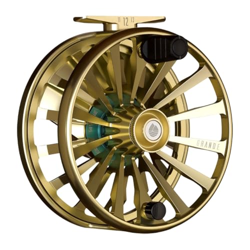 Redington Grande Fly Fishing Reel, Heavyweight Big Game Fly Reels, Freshwater and Saltwater, Super-Torque Drag System, Champagne, 9/10/11 - color: Champagne, size: 9/10/11