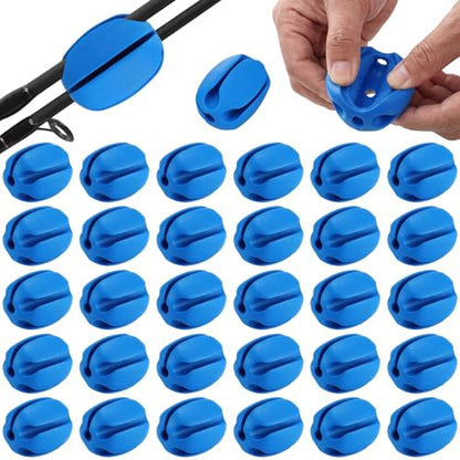 30 Pieces Silicone Fishing Rod Holder Straps Portable Fishing Rod Fixed Ball Rubber 5 Hole Lightweight Tackle Ball for Fish Enthusiasts Portable Fixed Straps Rubber - color: Blue