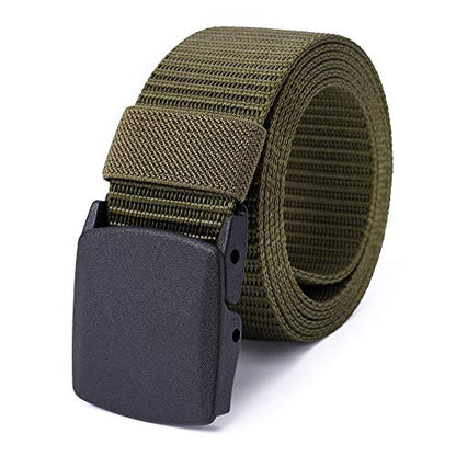 Mile High Life | Nylon Web Belt | Outdoor Military Belt | TSA Safe Buckle Plastic/Metal - color: Olive