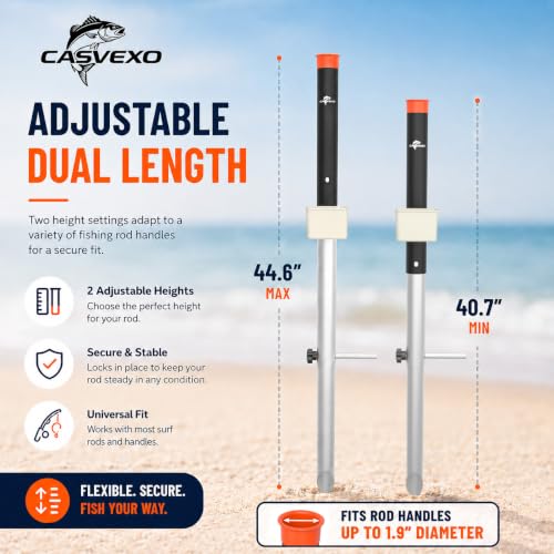1/2 Pack Aluminum Surf Fishing Rod Holder, Heavy Duty Sand Spike with Bait Box, Telescopic 3-Section, Lightweight and Portable, with Storage Bag - color: Rod Holder-1 Pack