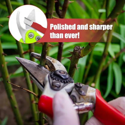 2pcs Pocket Blade Sharpener, Premium Wolfram Steel Garden Tool Sharpener Multipurpose Usage Knife Sharpener for Pruning Shears Hatchets Scissors Sickle Fence Shears