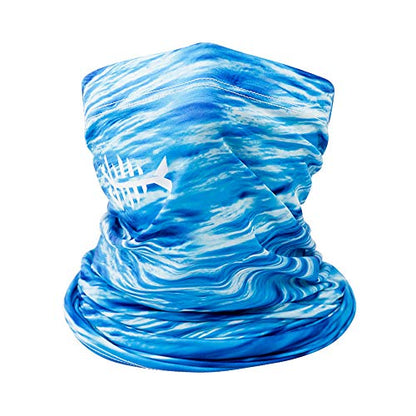 BASSDASH UPF 50+ UV Sun Protection Neck Gaiter Fishing Mask Hunting Kayaking Hiking Cycling Ski Sports - color: Water Camo