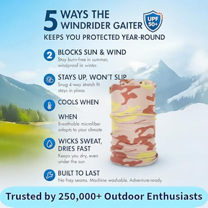 Neck Gaiter for Men & Women - UPF 50+ Sun Protection, Fishing, Cooling - color: Desert Camo