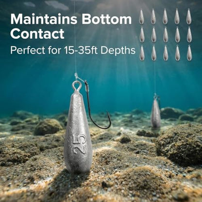 Teardrop Drop Shot Sinkers – Lead Fishing Weights & Sinkers for Bass, Catfish & Surf Fishing – Freshwater & Saltwater – 10 Sizes 1/2oz to 7oz, More Per Pack - style: 25g/0.88oz – 15pcs