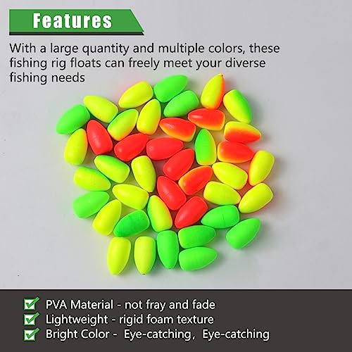 80/60/45 PCS Bullet Fishing Foam Floats Snell Float Surf Pompano Rigs Float for Spinner Rig Making Fly Fishing Strike Indicators for Trout Catfish Walleye