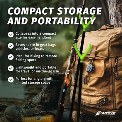 FISHIN' STIX Ready to Fish Kit - Includes 30" Rod Holder, All Terrain Stand Tripod and Bite Alarm - style: Orange