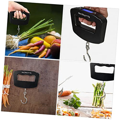 BESPORTBLE Portable 50kg Digital Scale LCD Display Waterproof Hanging Weight Scale for Fishing and Travel Handheld Food 10g Accuracy