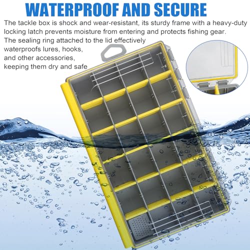 Fishing Tackle Box, Waterproof 3600 3700 Plastic Tackle Box Organizer with Removable Dividers, Fishing Gear Lures Tackle Storage Trays Gifts for Men (3600+3700) - color: 3600*1+3700*1
