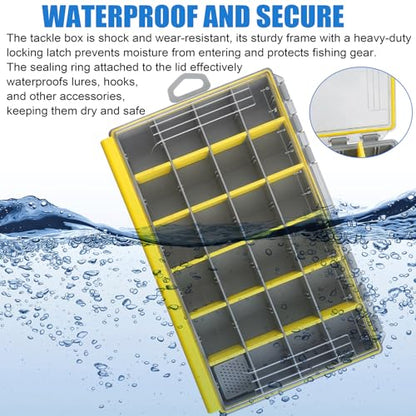 Fishing Tackle Box, Waterproof 3600 3700 Plastic Tackle Box Organizer with Removable Dividers, Fishing Gear Lures Tackle Storage Trays Gifts for Men (3600+3700) - color: 3600*1+3700*1
