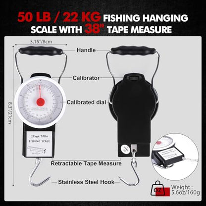 Goture Fishing Lures with Tackle Box and Fishing Tool Kit Set for Adults, Include Fish plier, Fish Ruler, Fishing Gripper,Gloves Weigh Scale with Gift Box - color: Gift Boxed, size: Tools Set+Lure Kit+Scale+CR Gloves
