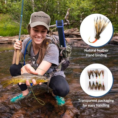 THKFISH Tenkara Rod Kit 24T Carbon Fiber Telescopic Tenkara Fishing Rod Combo with Carrying Case Fishing Line and Flyfishing Lure for Streams, Trout, Bass, Salmon，8.7FT 10.6FT 11.6FT - size: 8.7 FT ROD KIT
