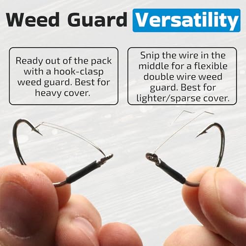 Harmony Fishing - Razor Series Wacky Weedless WG Hooks - The Ultimate Bass Fishing Hooks for The Wacky Rig & Neko Rig - style: Size 1 (25 Pack)