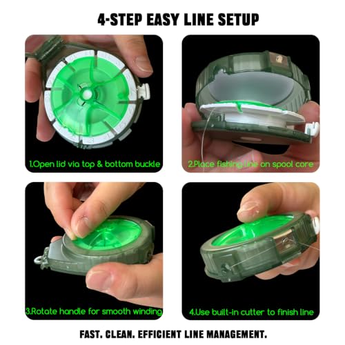 FONMANG Fishing Line Storage Box - Fishing Leader Holder for Fluorocarbon Fishing Line, Fly Fishing Accessories & Fishing Tackle Organizer with Spool Holder for Fishing Leaders