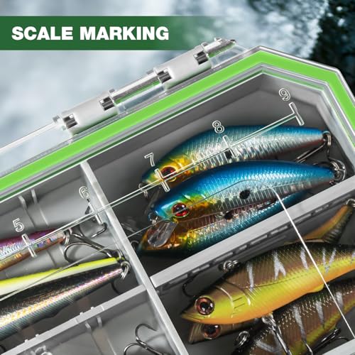 Ghosthorn Fishing Tackle Box, Waterproof 3600 and 3700 Tackle Trays, Plastic Tackle Box Organizer with Removable Dividers, Storage Lure Box and Terminal Tackle Storage - style: 3600*3