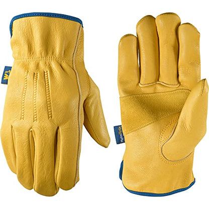 Wells Lamont Men's Slip-On HydraHyde Leather Work Gloves – Water-Resistant, Breathable, Durable – Ideal for Gardening, Landscaping, Ranching – Heavy Duty Leather Work Gloves – Saddletan, X-Large - size: X-Large (Pack of 1), style: Slip-on