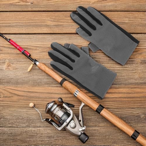 Fingerless Sun Protection Gloves for Fishing and Cycling, Breathable Mesh Fabric, Non-Slip Gray Driving and Outdoor Sports Gloves for Summer