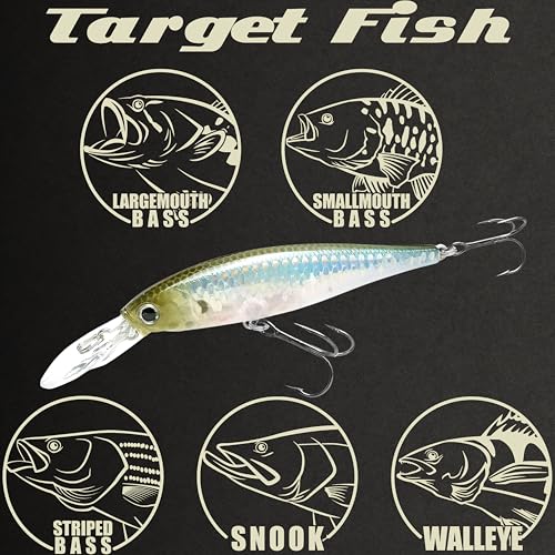 LUCKY CRAFT Pointer 78DD Freshwater Fishing Lure and Gear for Bass & Trout, 3 inch Deep Diving Suspending Jerkbait Fishing Line, Pressure-Ready Fish Bait, Premium Gear for Tackle Box, - color: 272 MS Ghost Minnow