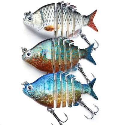 HADORAM Lure Slow Sinking Glide Bait with Fur Tail Lifelike Fishing Tackle for Trout Shad Bass Musky - color: 2.48in-3Pcs