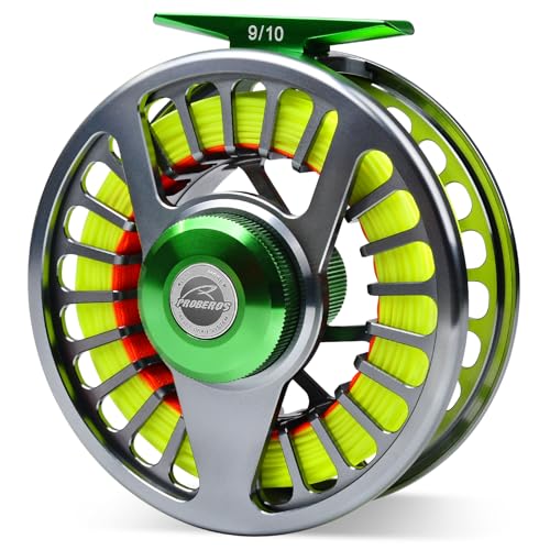 Fly Fishing Reel Fly Reels - Large Arbor CNC-Machined Aluminum Alloy Body Light Weight 5/7, 7/9, 9/10 wt (Black, Green, Silver/Blue, Gray-Green, Silver-Blue,Gunmetal,Ice Blue,Sapphire Blue) - size: 9/10wt