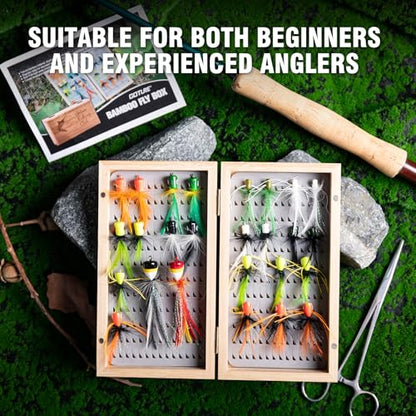 Goture Fly Fishing Poppers Lures, Topwater Popper Flies Bugs Lure, Fly Fish Poppers Fishing Lures Kit, Dry Flies for Panfish Bluegill Crappie Sunfish Bass Trout Salmon - color: C1:26pcs Popper Flies
