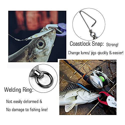 AMYSPORTS Saltwater Connector Fishing Snap Swivel High Strength Snaps Swivel Freshwater Ball Bearing Fishing Swivels Stainless Steel Corrosion Resistant Black Nickel - size: Size 0+0 (16lb) 50 pcs