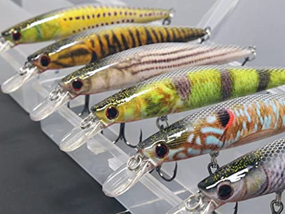 Minnow Crankbait for Bass Fishing Bass Lure Jerkbait Fishing Lures and Tackle Box - color: HM673KB
