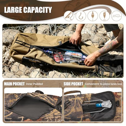Fishing Pole Bag Rod Case, Folding Fishing Pole Bag Fishing Gear - color: Camouflage