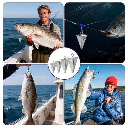Pyramid Sinkers Fishing Weights Sinkers, Saltwater Fishing Weights Assortment Pyramid Weights for Surf Fishing - size: 4oz-6pcs