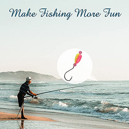 Dovesun 220/104/80/60/54/52/42pcs Pompano Rig Floats for Surf Fishing Foam Bobbers for Fishing Fly Fishing Bobbers Floats Bright Color Kit/Round/Cylindrical/Heart/Bullet/Pill/Spin Shape - color: Bullet-54pcs