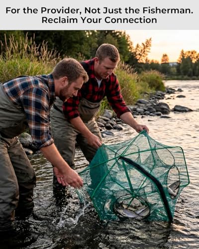 3 Pack Collapsible Hexagon Crab Trap, Cylindrical Crawfish & Bait Trap 12"x21" with 1" Entry Holes, Lobster Shrimp Minnow Net, Portable Foldable Galvanized Steel Traps