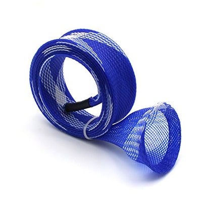 Mr. Z Pack of 4 Casting Fishing Rod Sleeves with 2 Rod Straps Fishing Rod Covers Pole Jacket Rod Socks - color: Blue and White