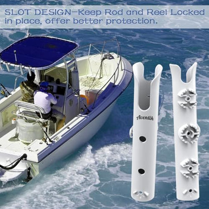 Aventik Tube Fishing Rod Holder Bracket Wall Mounted Boat Side Mount Tool Holder Tube Links with Screws 1/2/3/4/6 Pole Tube Fishing Rod Holders - color: 4-Pole White